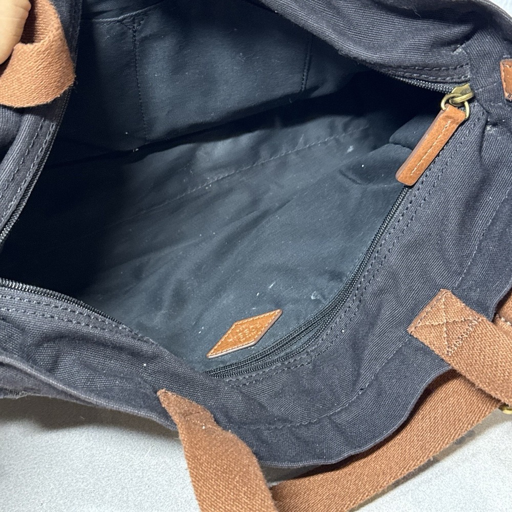Fossil Travel Crossbody Bag Purse Satchel, Pockets, Black Gray Brown Straps - Picture 3 of 15
